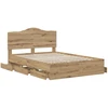 Lova Bed Frame with Storage and Headboard Artisan Oak 140 x 190 cm