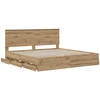 Lova Bed Frame with Storage and Headboard Artisan Oak 180 x 200 cm