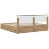 Lova Bed Frame with Storage and Headboard Artisan Oak 180 x 200 cm