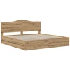 Lova Bed Frame with Storage and Headboard Artisan Oak 180 x 200 cm
