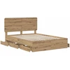 Lova Bed Frame with Storage and Headboard Artisan Oak 120 x 200 cm