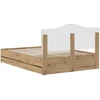 Lova Bed Frame with Storage and Headboard Artisan Oak 140 x 190 cm