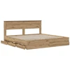 Lova Bed Frame with Storage and Headboard Artisan Oak 180 x 200 cm