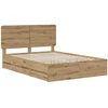 Lova Bed Frame with Storage and Headboard Artisan Oak 120 x 200 cm