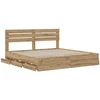 Lova Bed Frame with Storage and Headboard Artisan Oak 180 x 200 cm