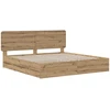 Lova Bed Frame with Storage and Headboard Artisan Oak 180 x 200 cm