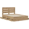 Lova Bed Frame with Storage and Headboard Artisan Oak 160 x 200 cm