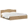 Lova Bed Frame with Storage and Headboard Artisan Oak 180 x 200 cm