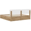 Lova Bed Frame with Storage and Headboard Artisan Oak 180 x 200 cm