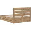 Lova Bed Frame with Storage and Headboard Artisan Oak 160 x 200 cm