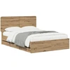 Lova Bed Frame with Storage and Headboard Artisan Oak 120 x 200 cm