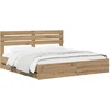 Lova Bed Frame with Storage and Headboard Artisan Oak 180 x 200 cm
