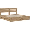 Lova Bed Frame with Storage and Headboard Artisan Oak 180 x 200 cm