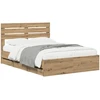 Lova Bed Frame with Storage and Headboard Artisan Oak 160 x 200 cm