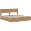 Lova Bed Frame with Storage and Headboard Artisan Oak 180 x 200 cm