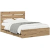 Lova Bed Frame with Storage and Headboard Artisan Oak 160 x 200 cm