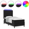 Kiemas lova su LED juostelėmis Juoda 90 x 200 cm Aksomas