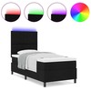 Kiemas lova su LED juostelėmis Juoda 90 x 190 cm audinys