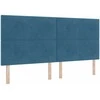 Kiemas lova su čiužiniu Tamsiai mėlyna 200 x 200 cm Aksomas