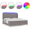 Kiemas lova su LED juostelėmis Tortora 200 x 200 cm audinys