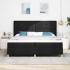 Kiemas lova su LED juostelėmis Juoda 200 x 200 cm audinys