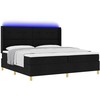 Kiemas lova su LED juostelėmis Juoda 200 x 200 cm audinys