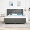Kiemas lova su LED juostelėmis Pilka 180 x 200 cm audinys