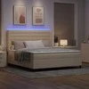 LED Čiužinio Lova su čiužiniu Kreminė 180 x 200 cm audinys