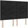 Kiemas lova su pagalve su galvūgalio Juoda 200 x 140 cm Aksomas
