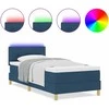 LED Čiužinio Lova su LED juostelėmis Mėlyna 90 x 190 cm audinys