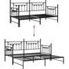 Dienos lovos rėmas Juoda 90 x 190 cm Plienas