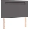 Lova LED galvūgalis Pilka 90 cm Dirbtinė oda