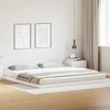 Lova Grindų lovos rėmas Balta 200 x 220 cm Kietos pušies mediena