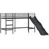 Vaikiška dvigulė lova su užuolaidomis Juoda 90 x 190 cm Metalas