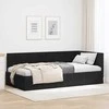 Lova Kampinė lovos konstrukcija Juoda 100 cm x 200 cm Aksomas