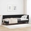 Lova Kampinė lovos konstrukcija Juoda 80 cm x 200 cm Aksomas