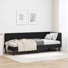 Lova Kampinė lovos konstrukcija Juoda 80 cm x 200 cm Aksomas