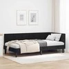Lova Kampinė lovos konstrukcija Juoda 90 cm x 190 cm Aksomas