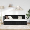 Lova Kampinė lovos konstrukcija Juoda 90 cm x 190 cm Aksomas