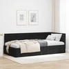 Lova Kampinė lovos konstrukcija Juoda 90 cm x 200 cm Aksomas