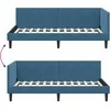 Lova Kampinė lovos konstrukcija Mėlyna 80 cm x 200 cm Aksomas
