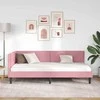 Lova Kampinė lovos konstrukcija Rožinė 100 cm x 200 cm Aksomas