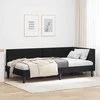 Lova Kampinė lovos konstrukcija Juoda 80 cm x 200 cm Aksomas