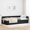 Lova Kampinė lovos konstrukcija Juoda 90 cm x 190 cm Aksomas