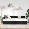 Lova Kampinė lovos konstrukcija Juoda 90 cm x 190 cm Aksomas