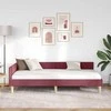 Lova Kampinė lovos konstrukcija Vyno raudona 100 x 200 cm audinys