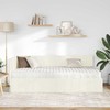 Lova Kampinė lovos konstrukcija su čiužiniu 2 pcs Kreminė Aksomas