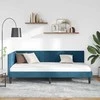 Lova Kampinė lovos konstrukcija Mėlyna 90 cm x 190 cm Aksomas
