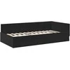 Lova Kampinė lovos konstrukcija su čiužiniu Kita 2 pcs Juoda Aksomas