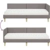 Lova Kampinė lovos konstrukcija su čiužiniu Kita 2 pcs Taupe audinys